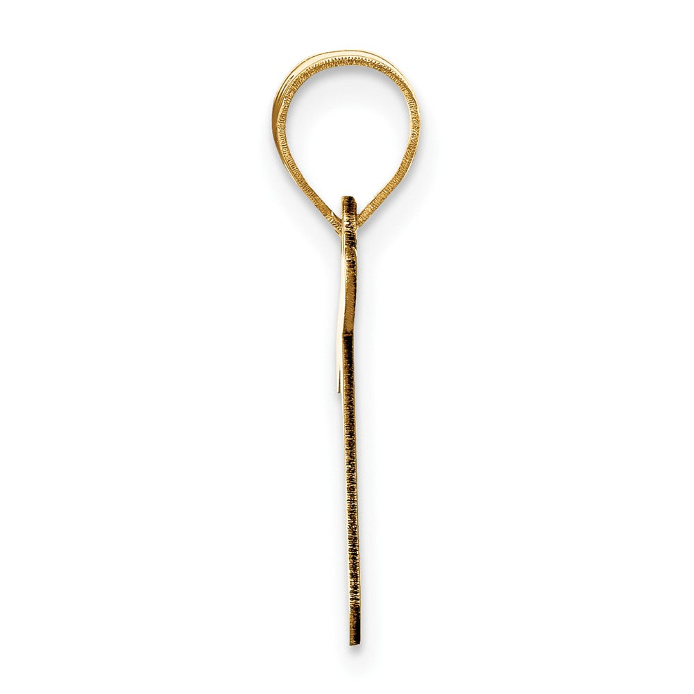 14k Polished Bubble Letter T Initial Pendant