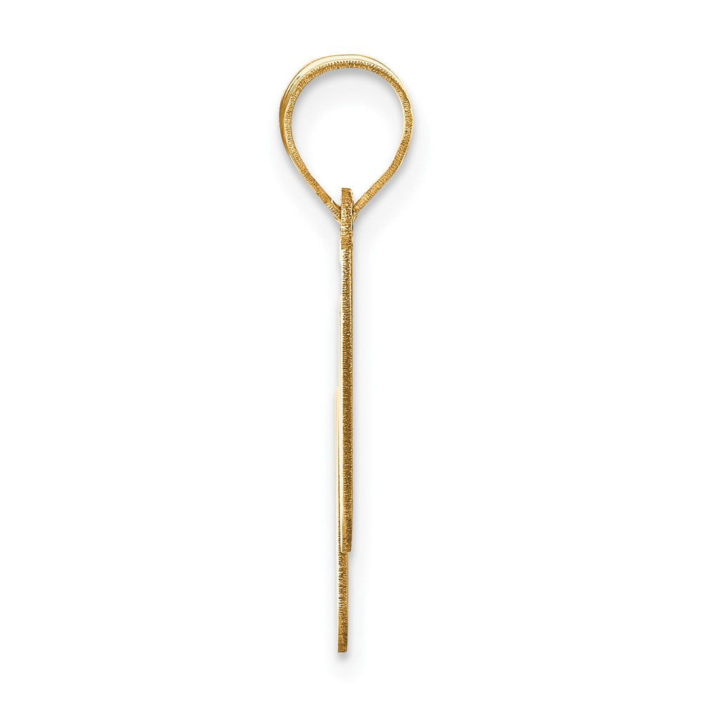 14k Polished Bubble Letter W Initial Pendant