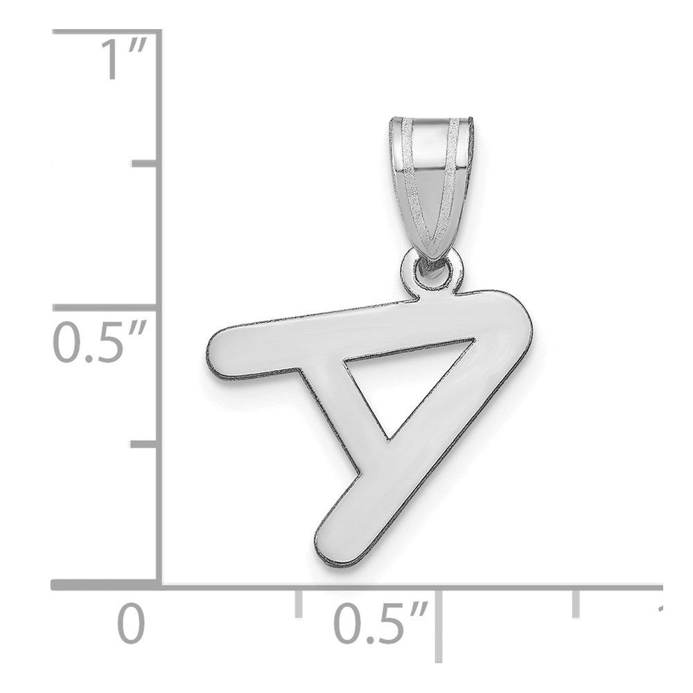 14kw Polished Bubble Letter A Initial Pendant
