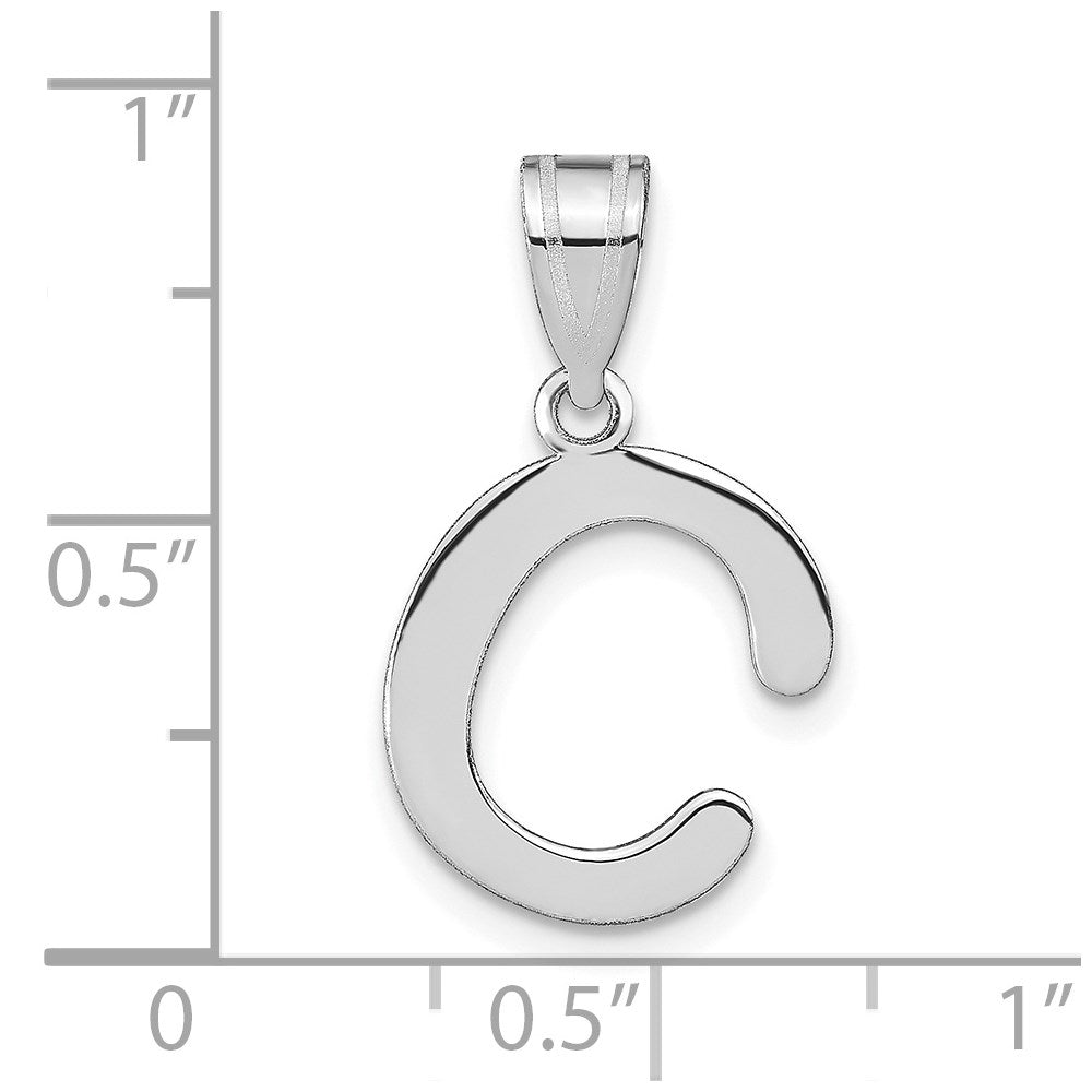 14kw Polished Bubble Letter C Initial Pendant