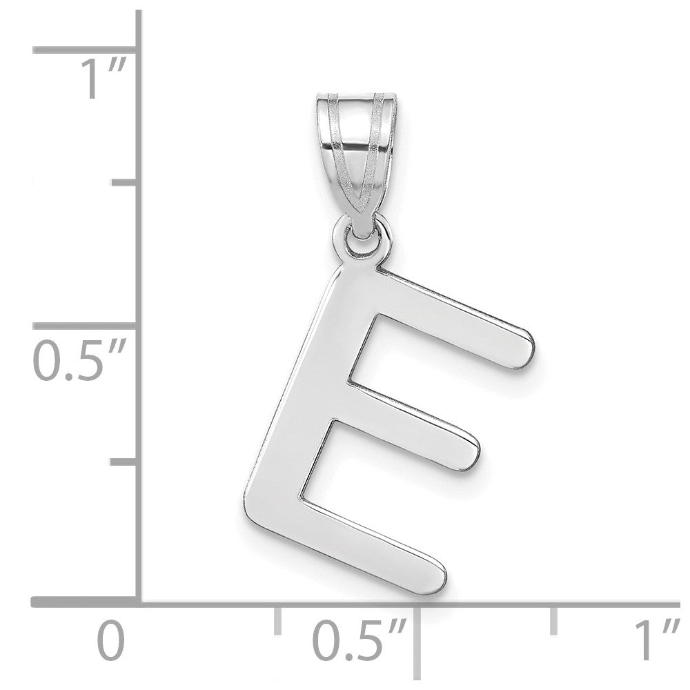 14kw Polished Bubble Letter E Initial Pendant