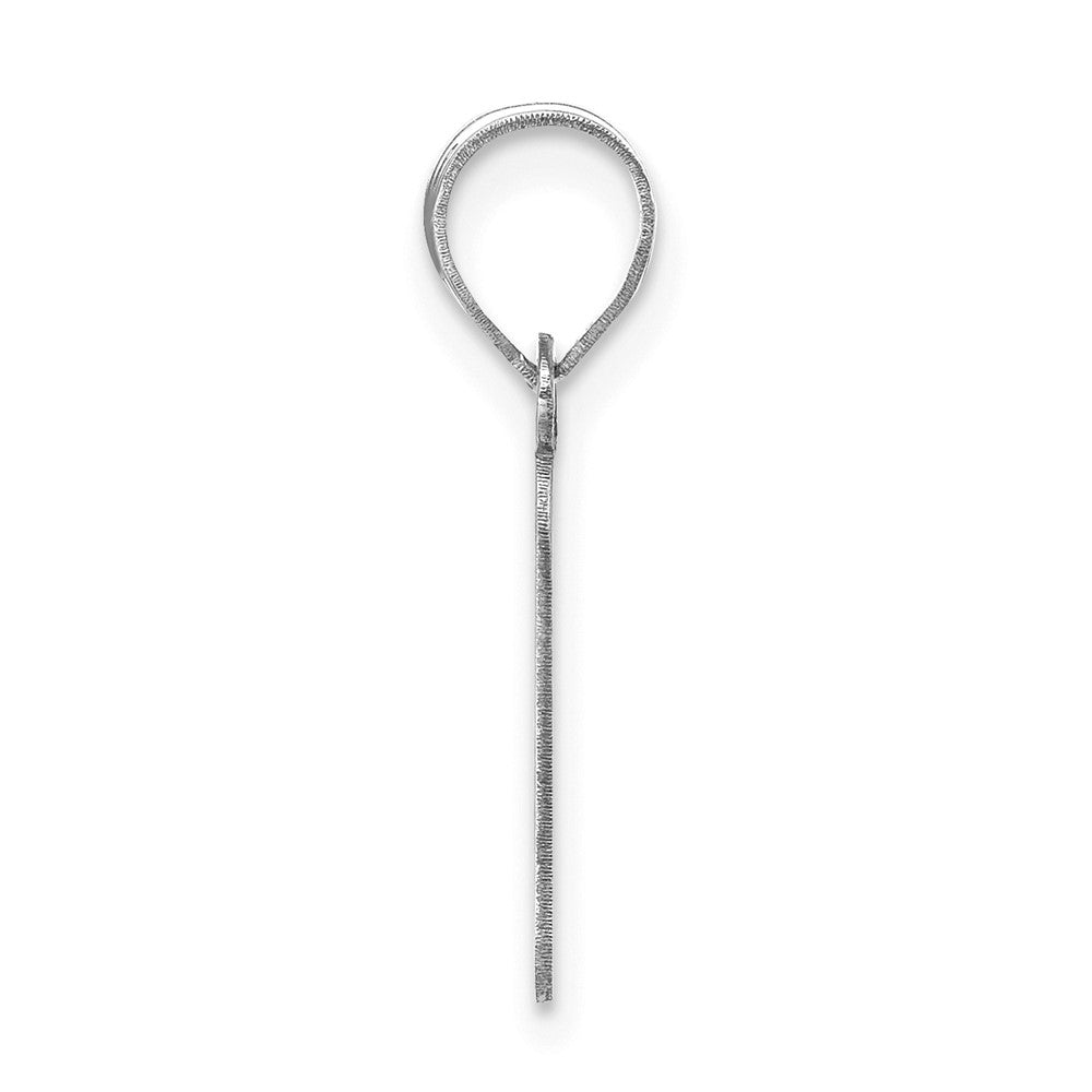 14kw Polished Bubble Letter F Initial Pendant