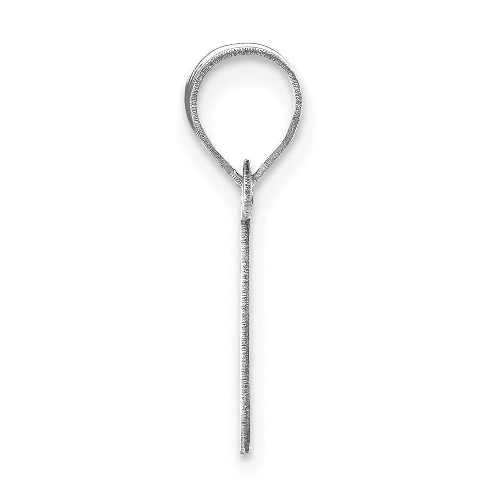 14kw Polished Bubble Letter I Initial Pendant