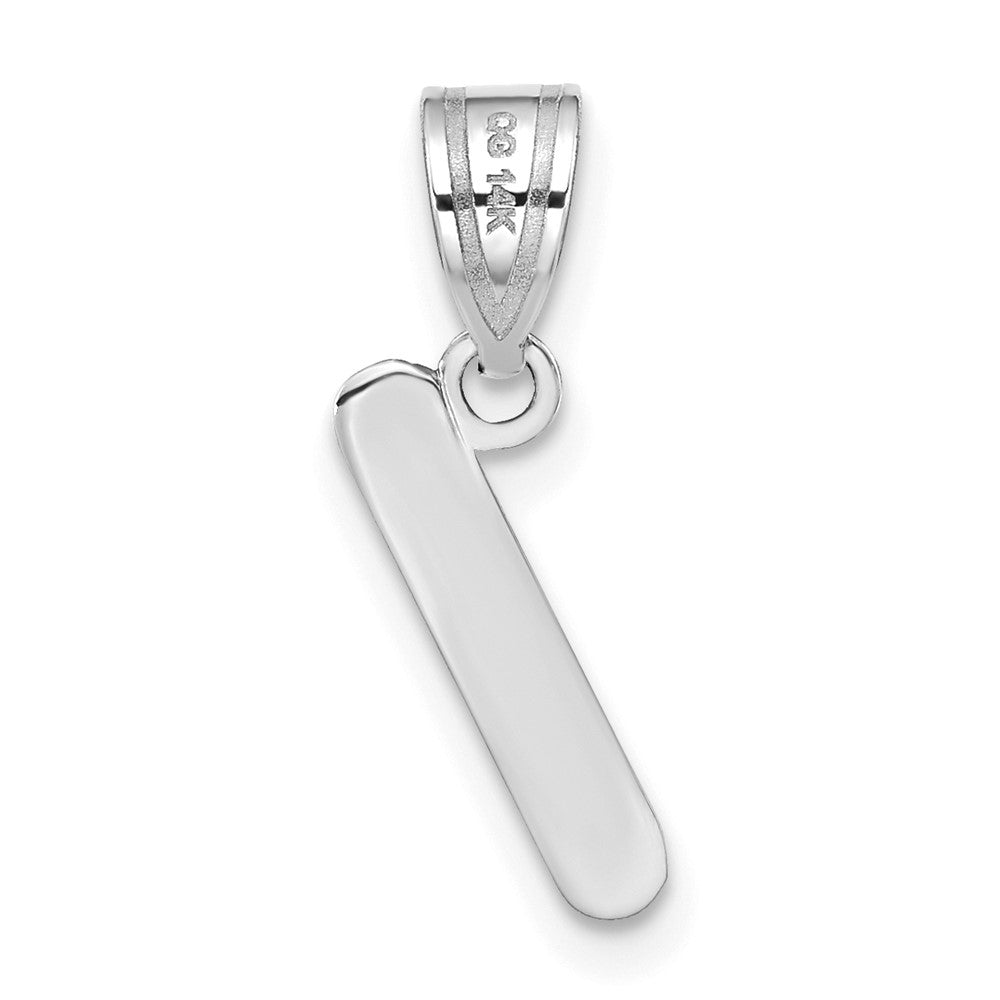 14kw Polished Bubble Letter I Initial Pendant