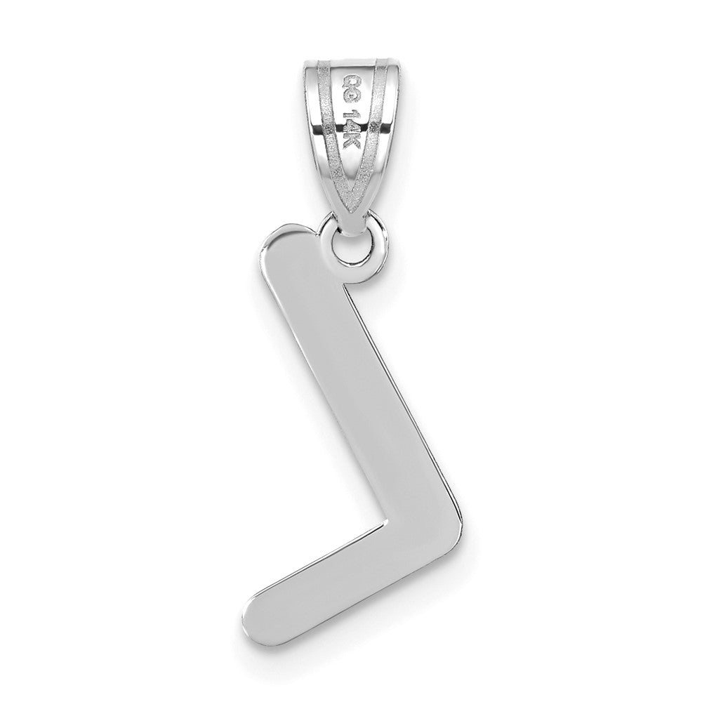 14kw Polished Bubble Letter L Initial Pendant