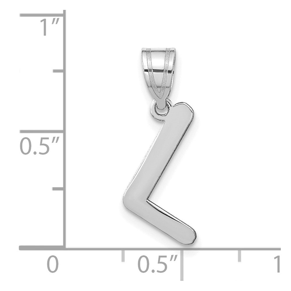 14kw Polished Bubble Letter L Initial Pendant