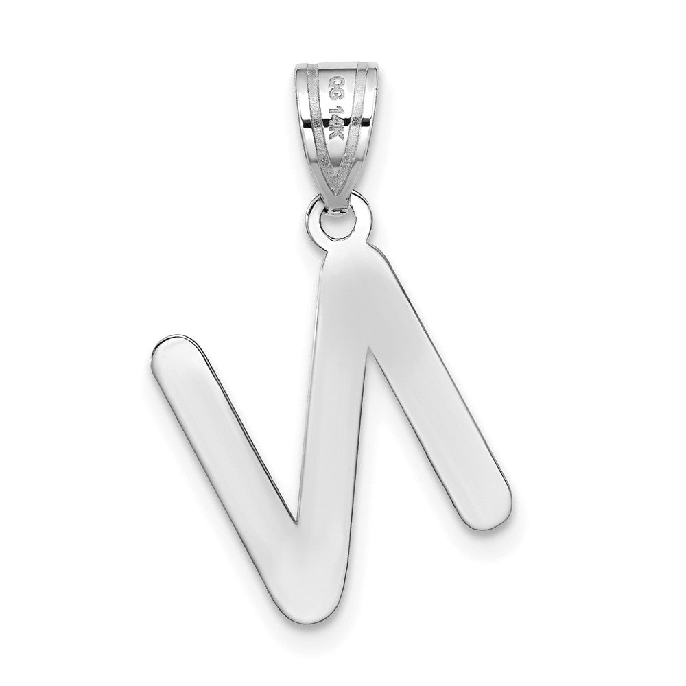 14kw Polished Bubble Letter N Initial Pendant