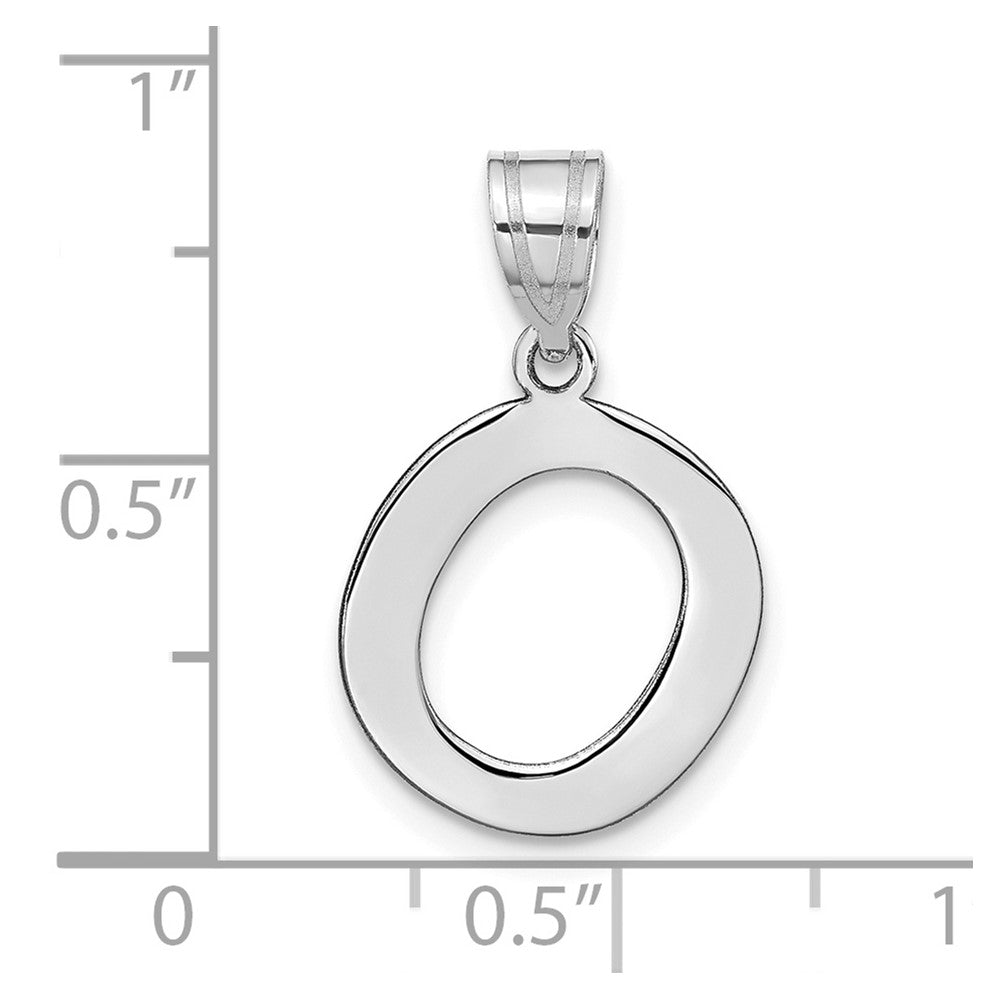 14kw Polished Bubble Letter O Initial Pendant