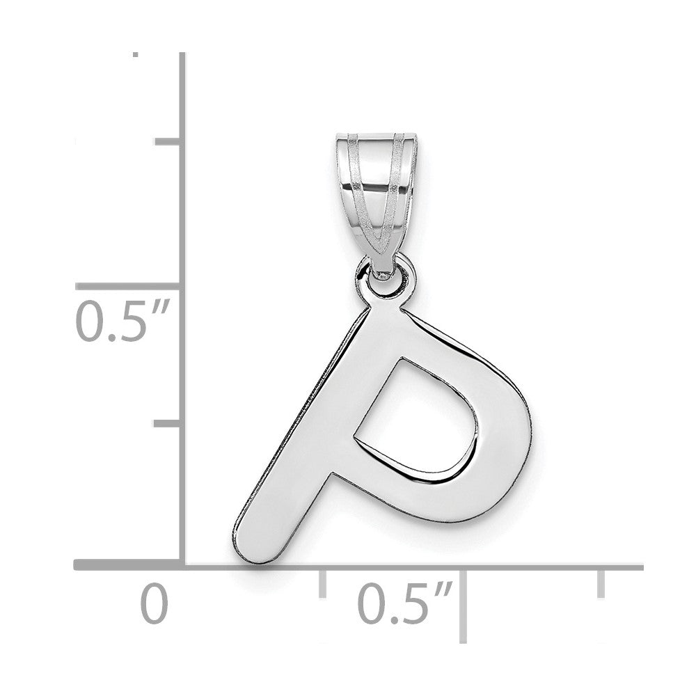 14kw Polished Bubble Letter P Initial Pendant