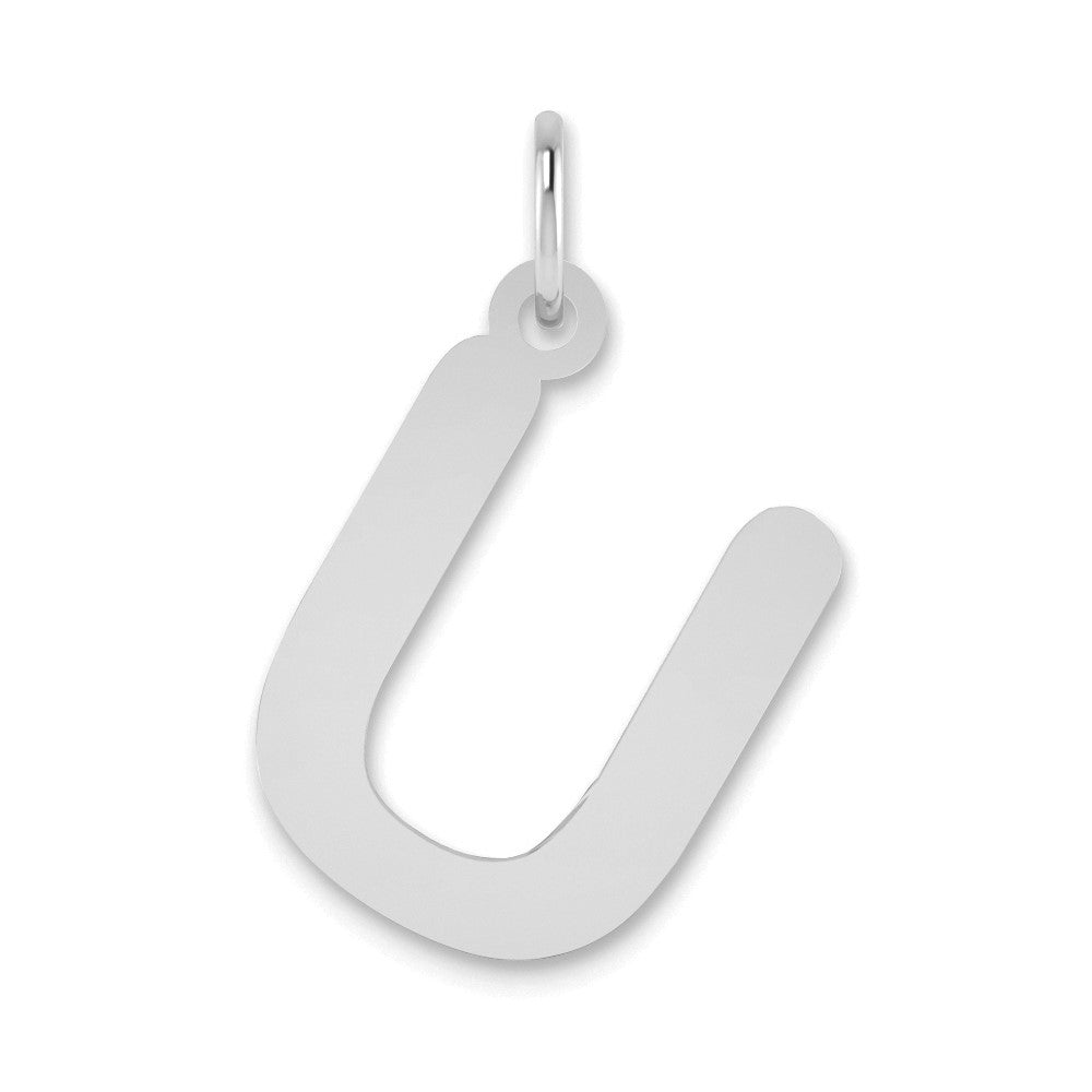 14kw Polished Bubble Letter U Initial Pendant