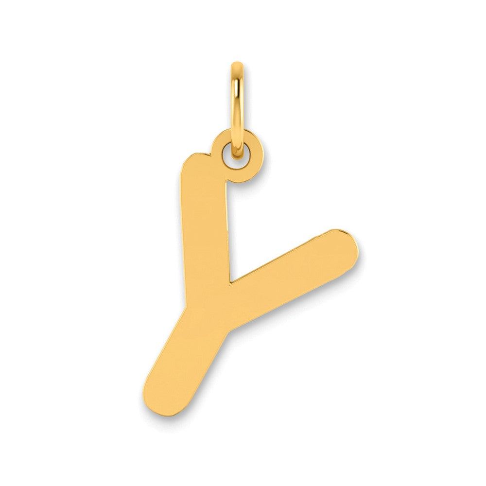 14k Polished Bubble Letter Y Initial Pendant