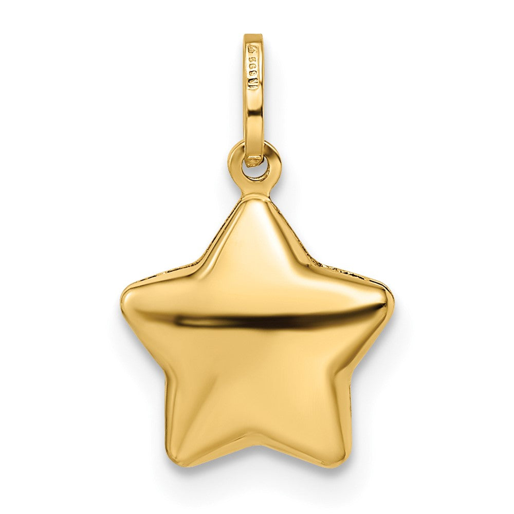14k Polished Puffed Star Pendant