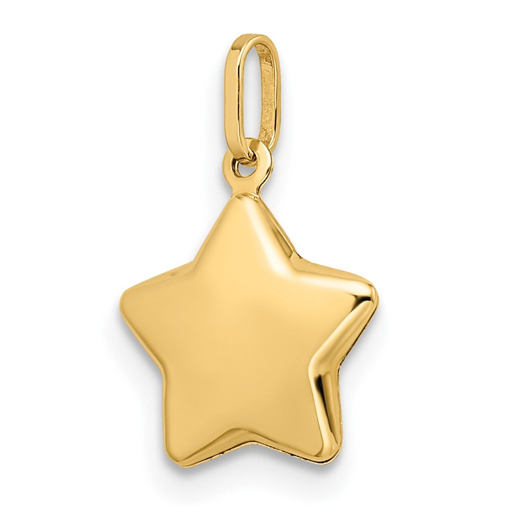 14k Polished Puffed Star Pendant