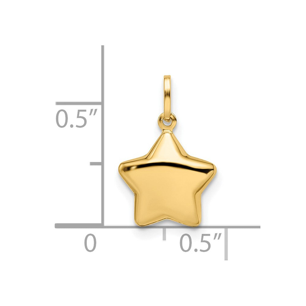 14k Polished Puffed Star Pendant