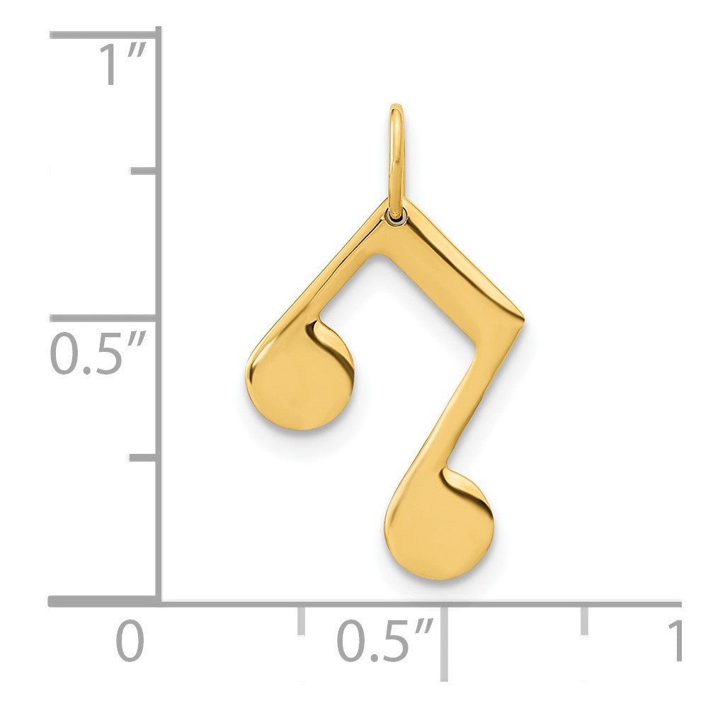 14K Polished Music Note Pendant