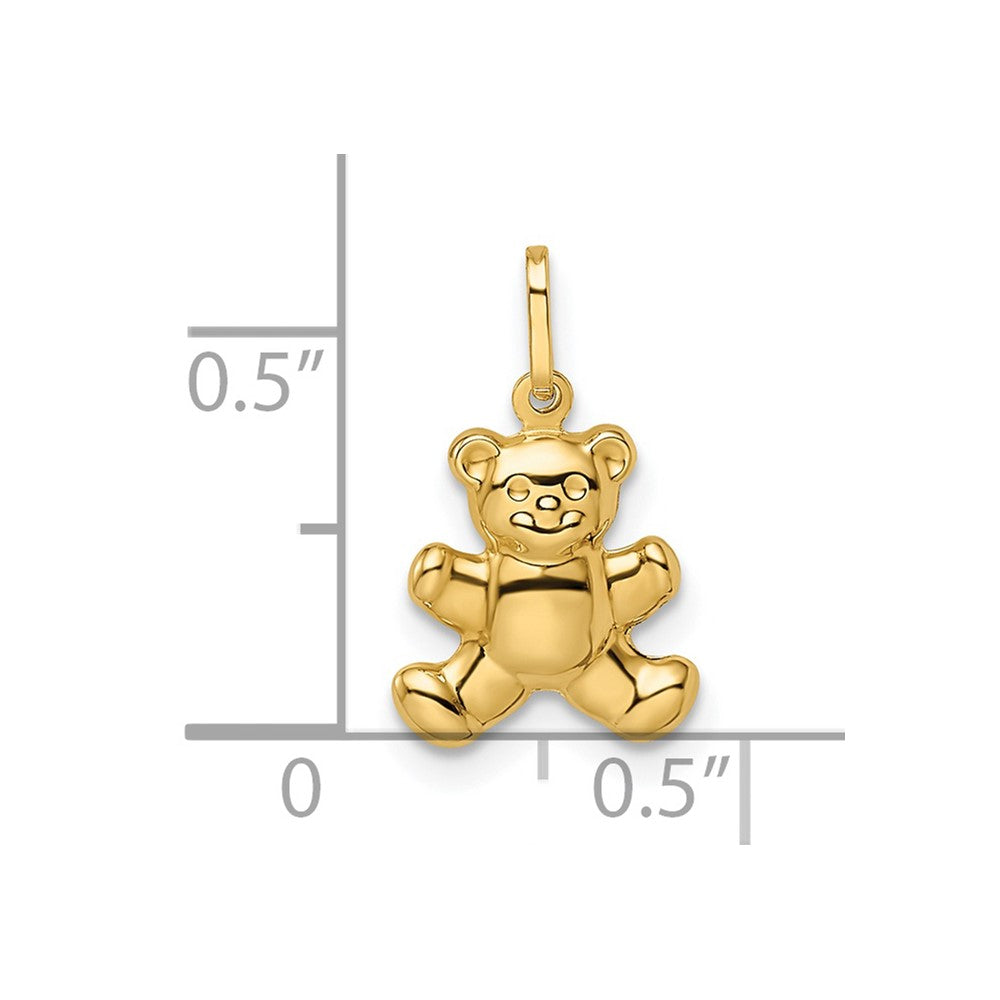 14k Polished Puffed Teddy Bear Pendant