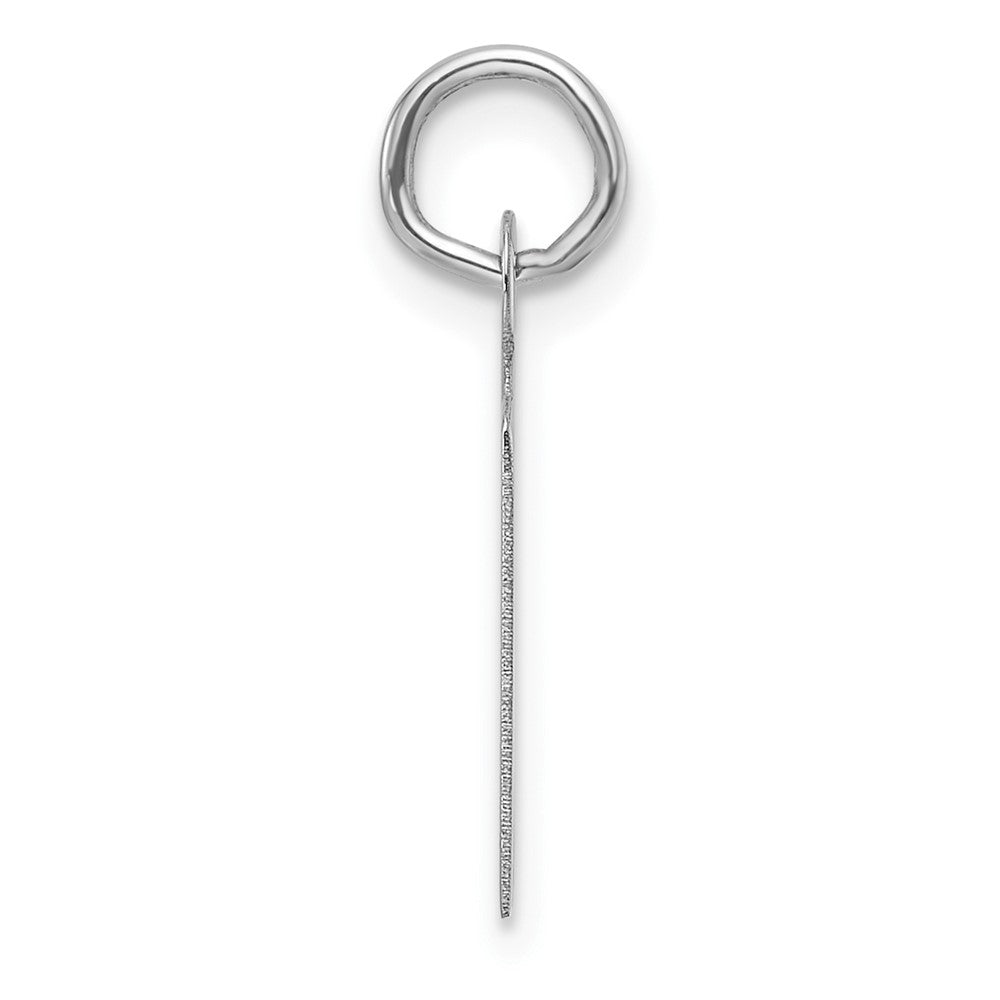 14K White Gold Slanted Block Letter M Initial Charm