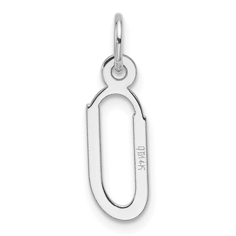 14K White Gold Slanted Block Letter U Initial Charm