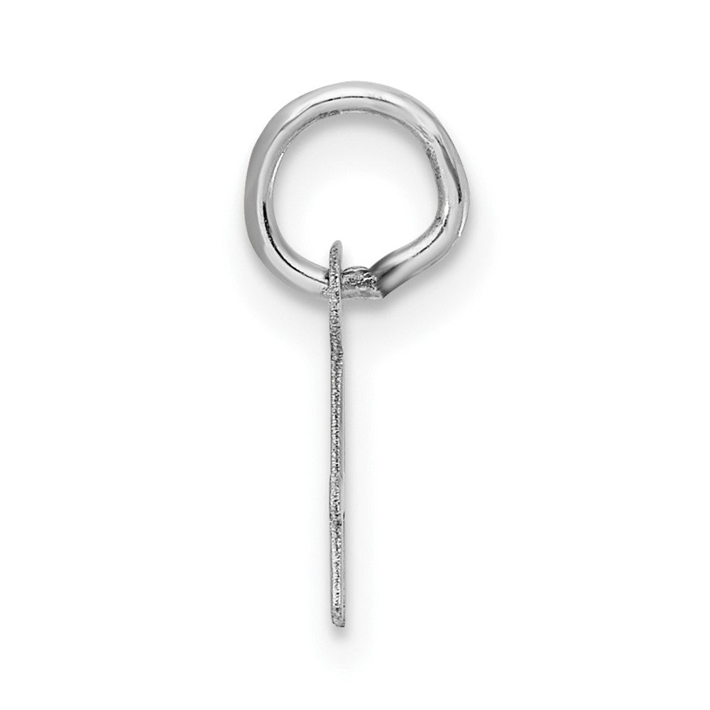 14k White Gold Small Script Letter A Initial Charm