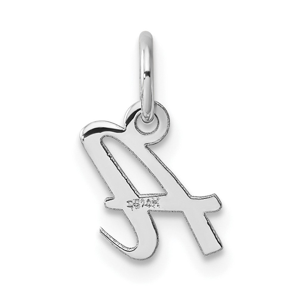 14k White Gold Small Script Letter A Initial Charm