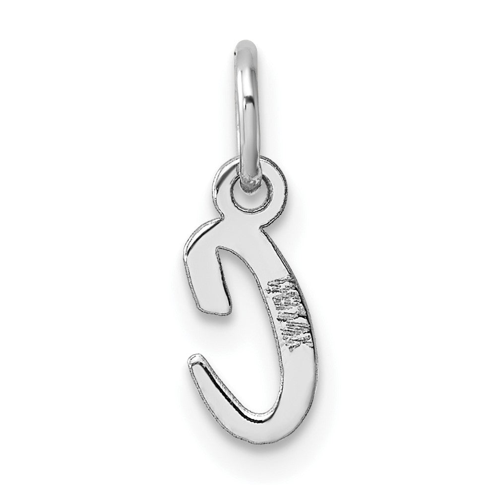 14k White Gold Small Script Letter C Initial Charm