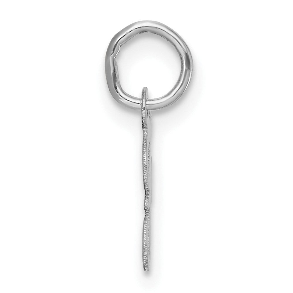 14k White Gold Small Script Letter F Initial Charm