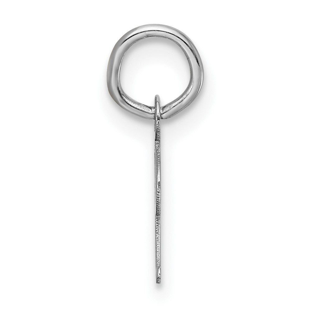 14k White Gold Small Script Letter I Initial Charm