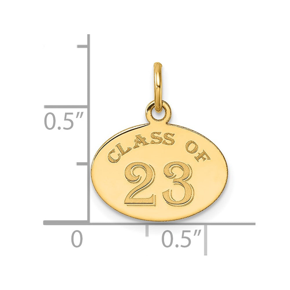 14k Polished Oval CLASS OF 2023 Charm