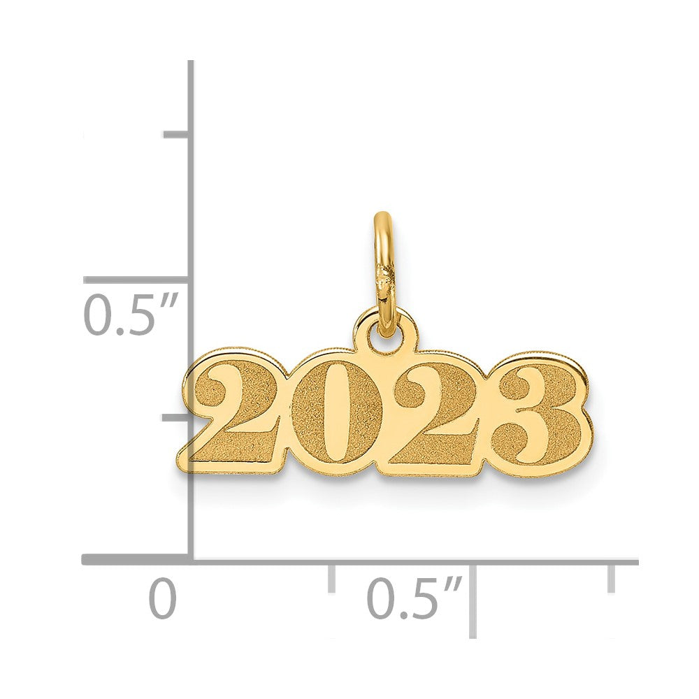 14k Polished and Satin Horizontal 2023 Charm