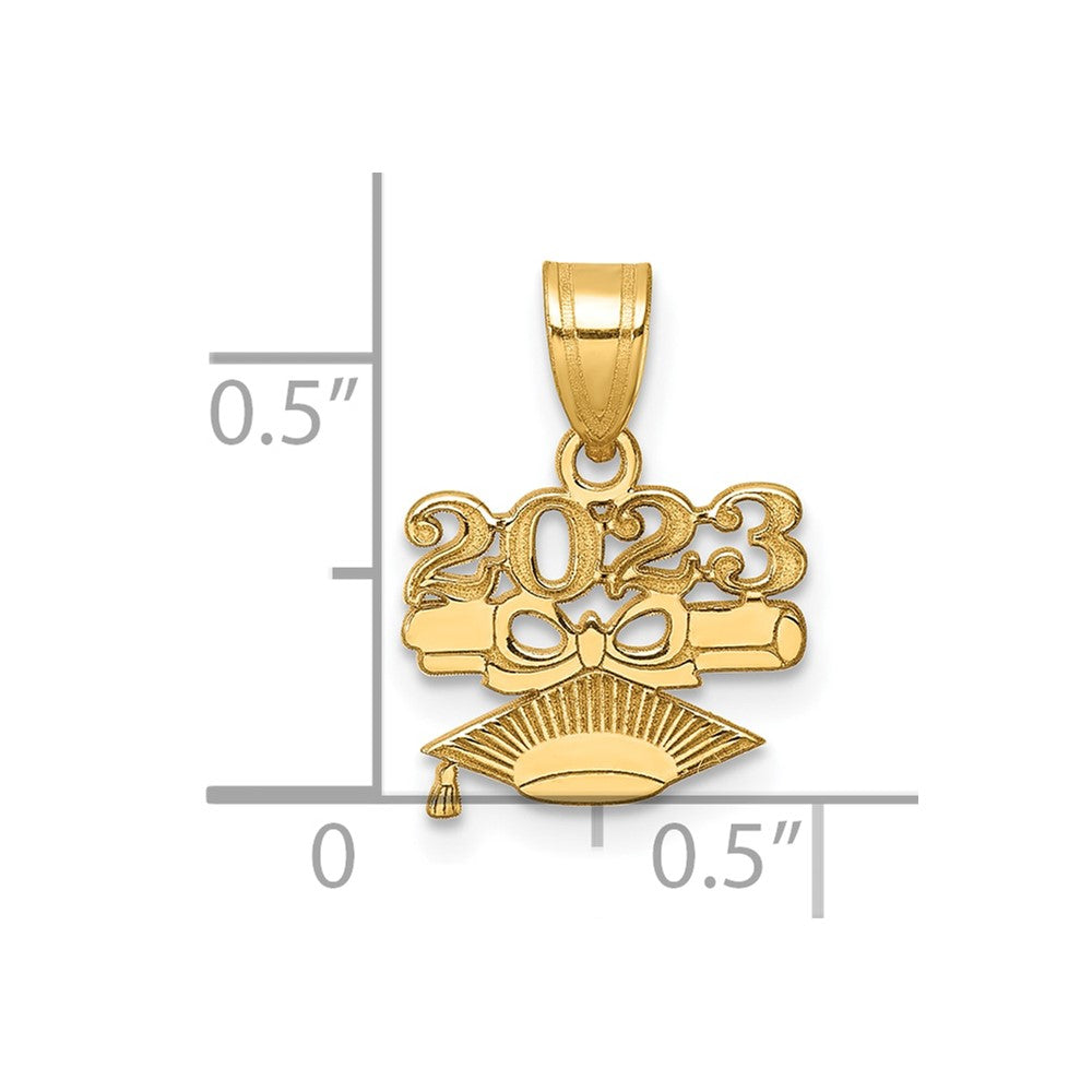 14K Graduation Cap and Diploma 2023 Charm