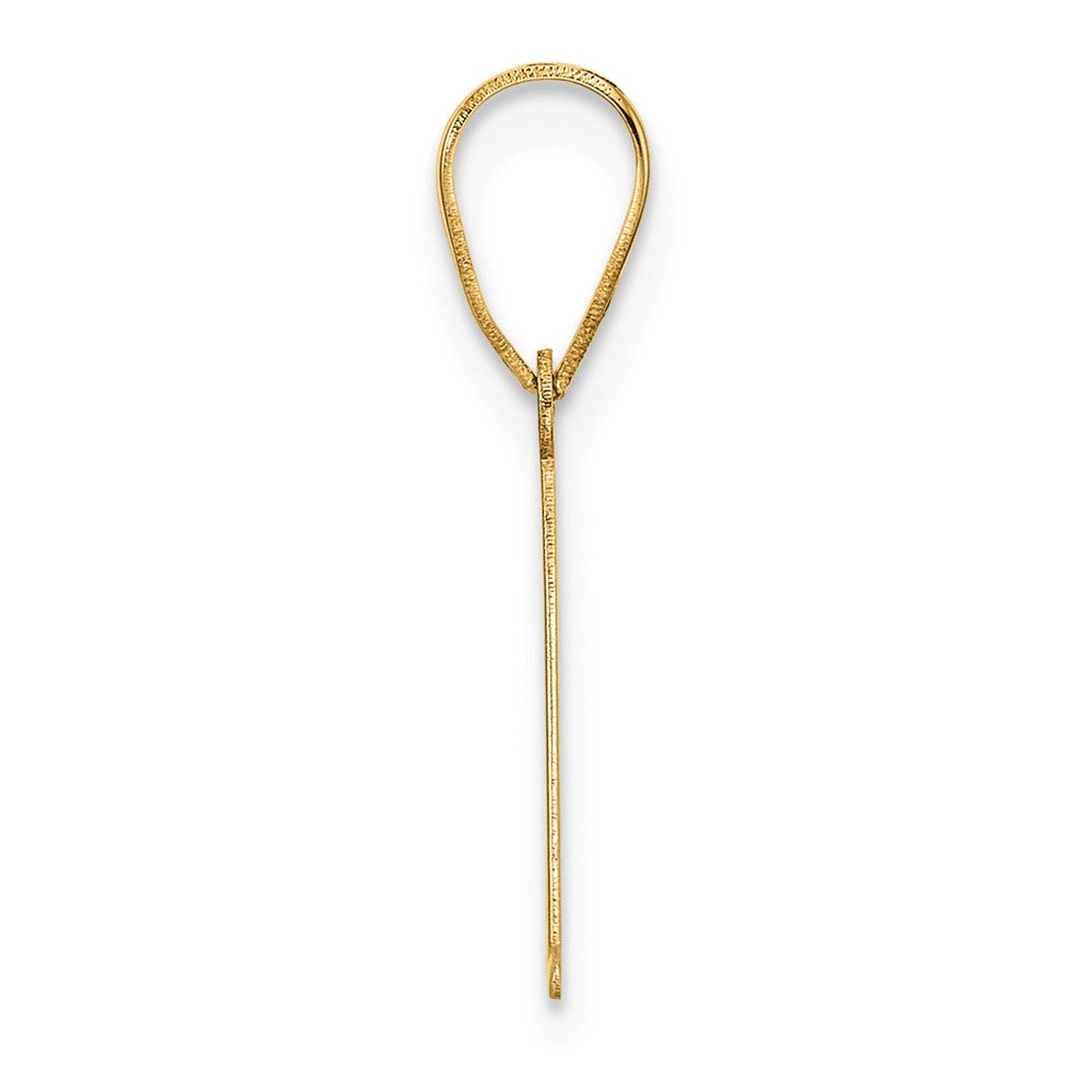14k Polished Etched Letter A Initial Pendant