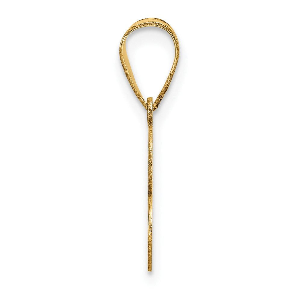 14k Polished Etched Letter B Initial Pendant