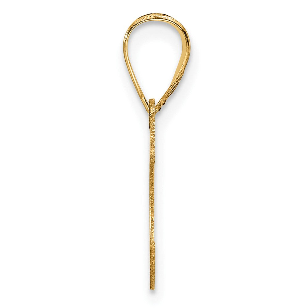 14k Polished Etched Letter C Initial Pendant