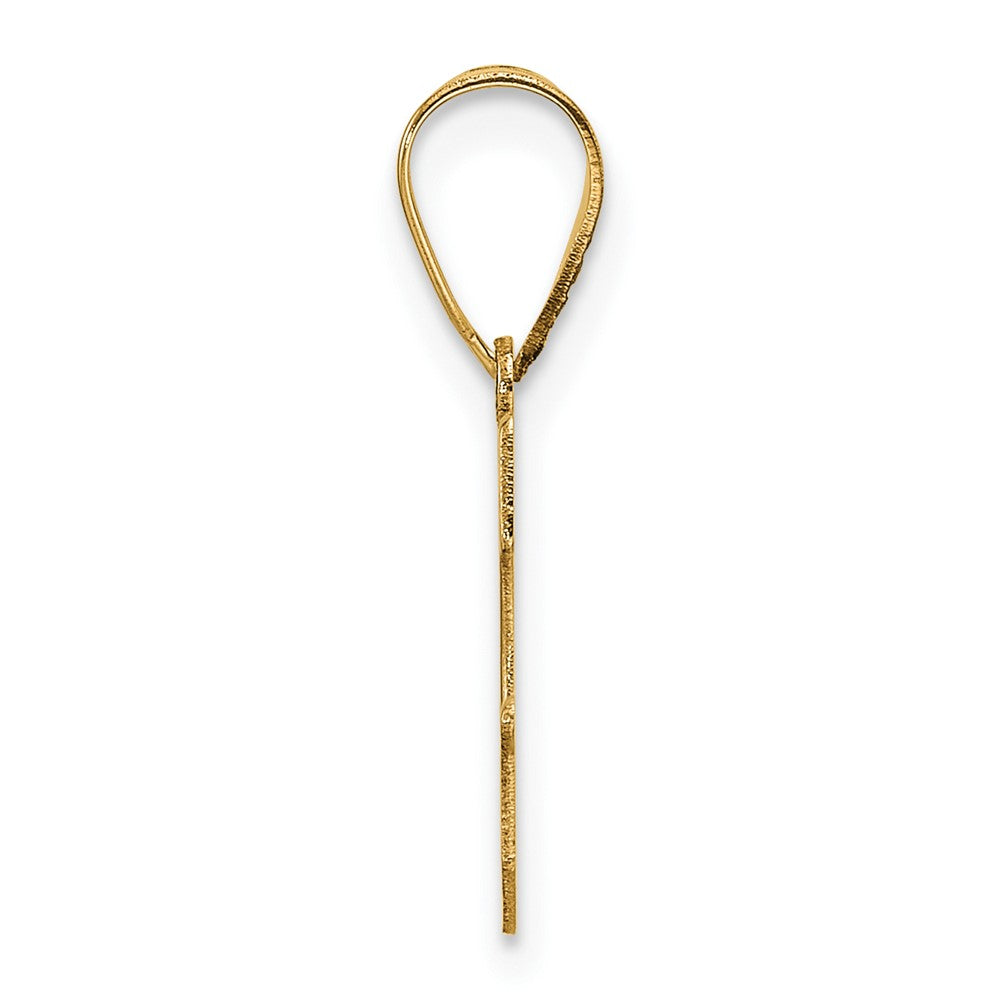 14k Polished Etched Letter G Initial Pendant