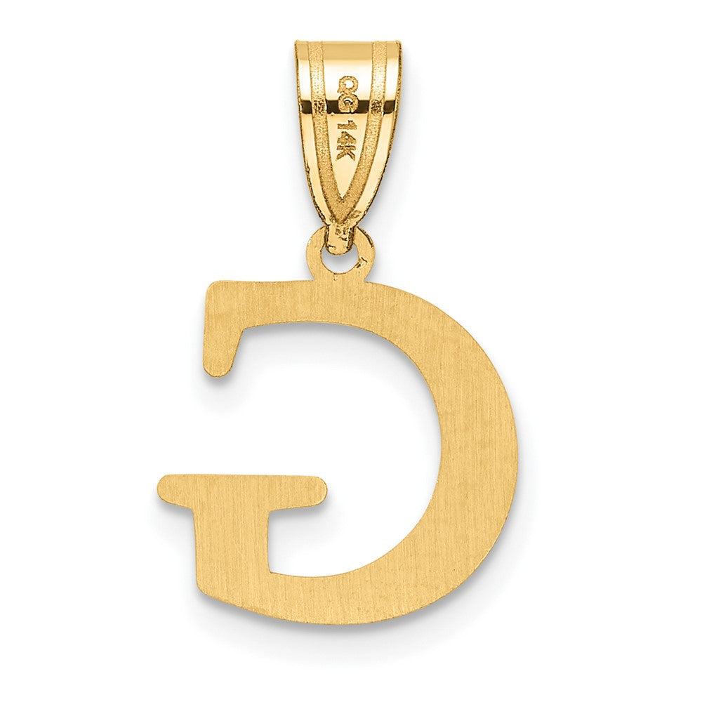 14k Polished Etched Letter G Initial Pendant