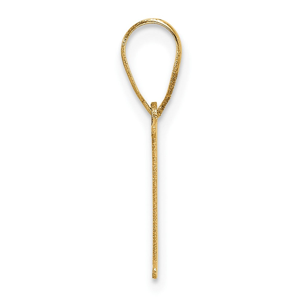 14k Polished Etched Letter H Initial Pendant