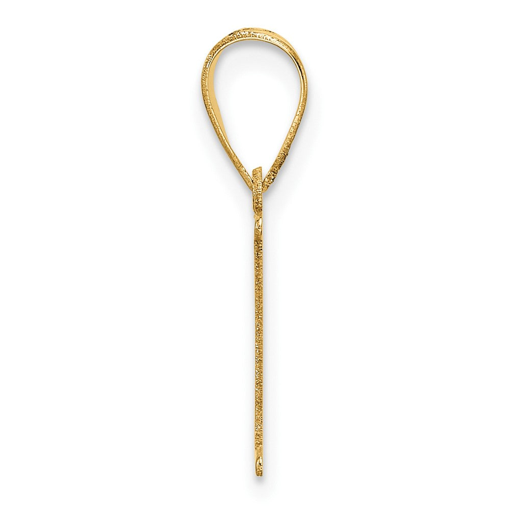 14k Polished Etched Letter I Initial Pendant