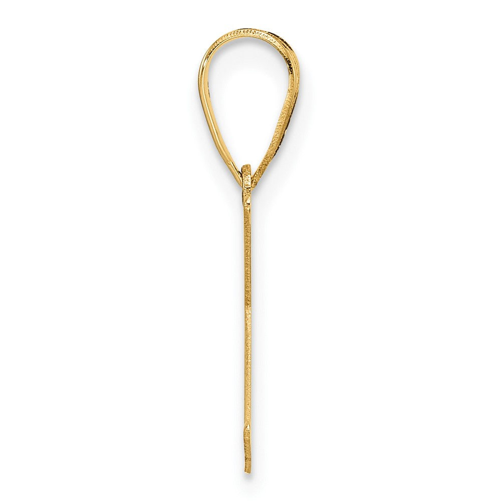 14k Polished Etched Letter K Initial Pendant