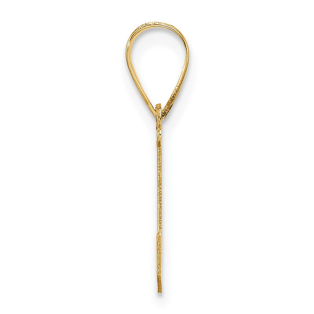 14k Polished Etched Letter L Initial Pendant