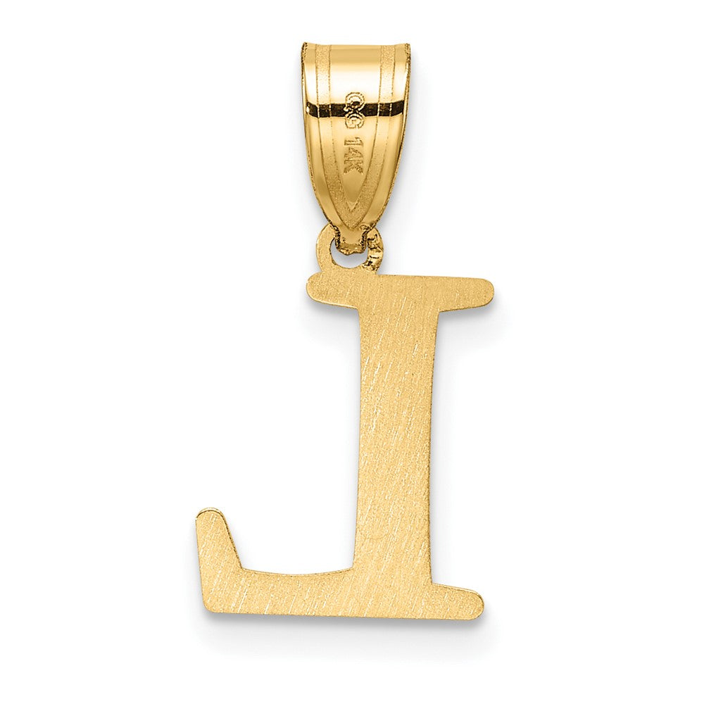 14k Polished Etched Letter L Initial Pendant
