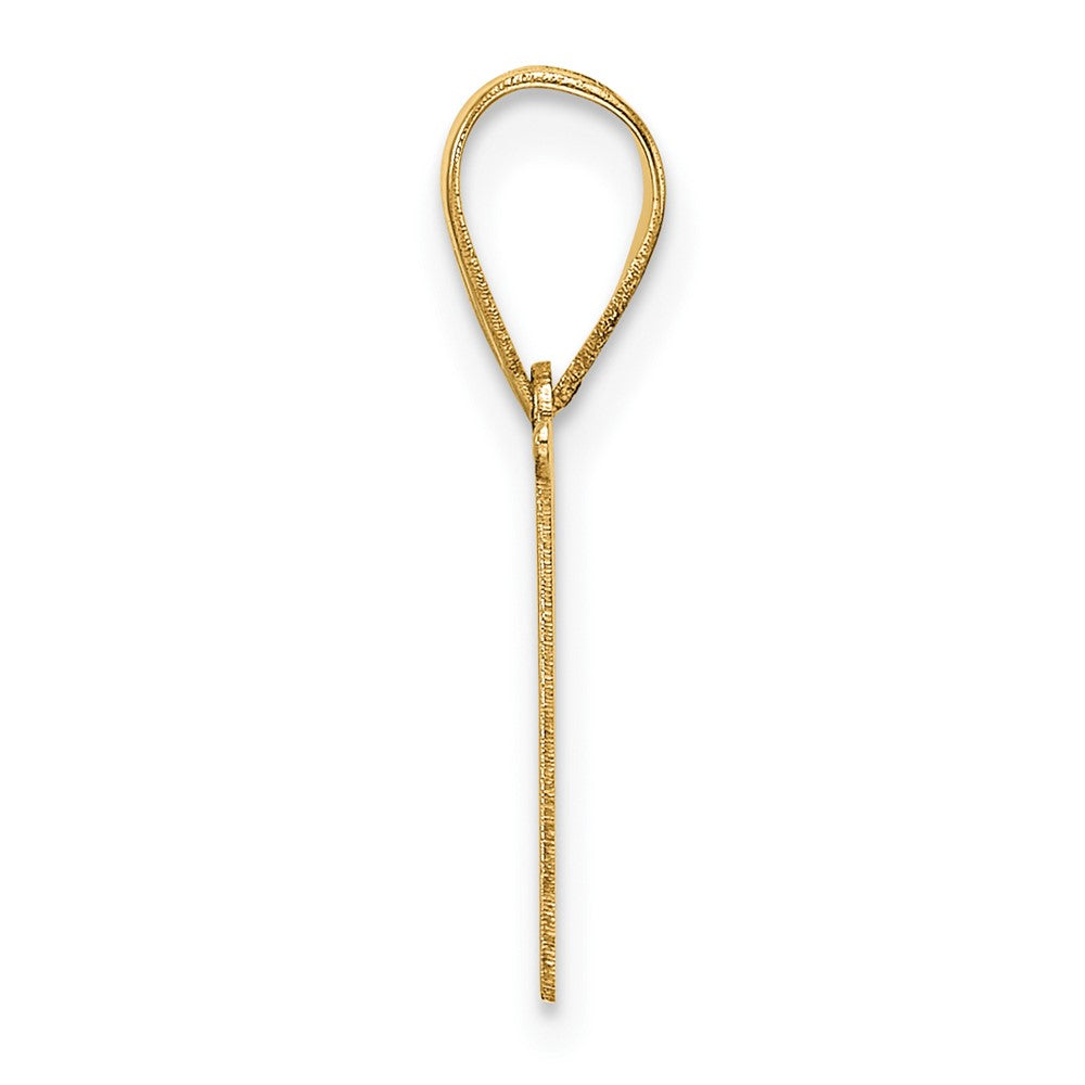 14k Polished Etched Letter M Initial Pendant