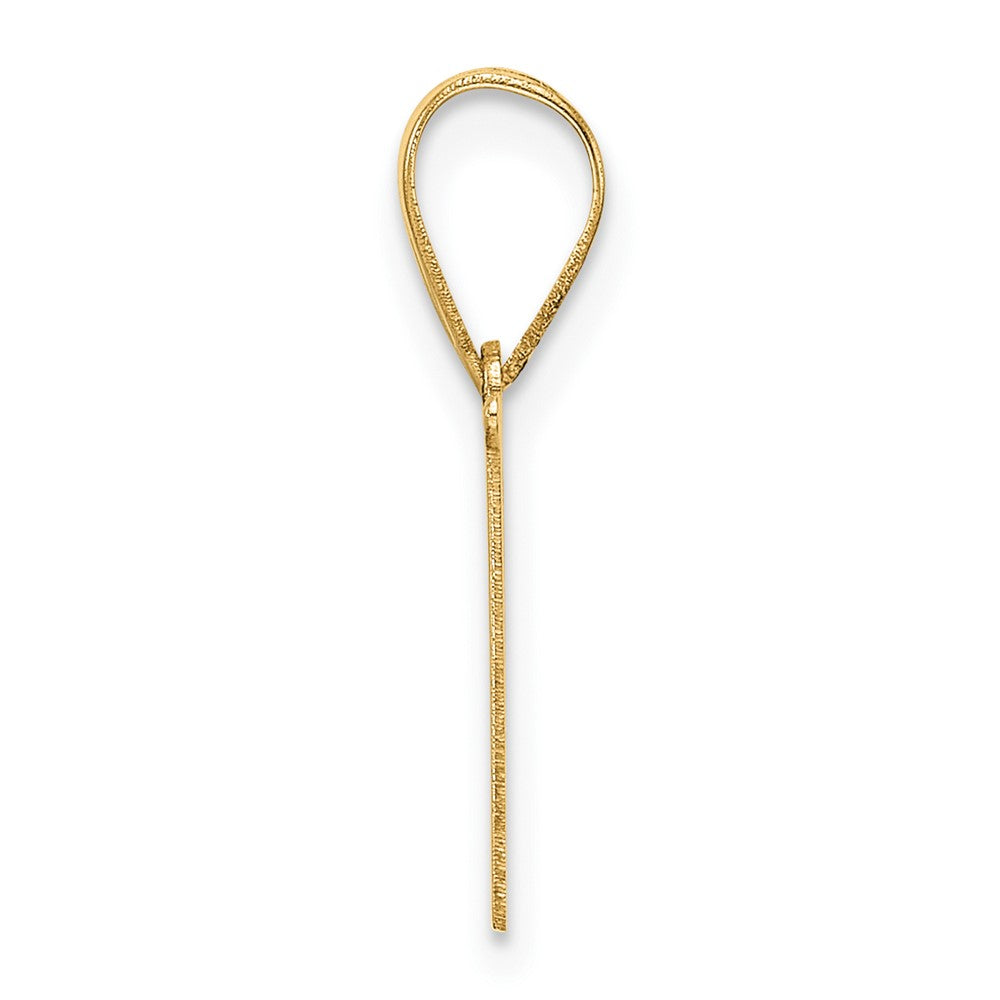 14k Polished Etched Letter N Initial Pendant