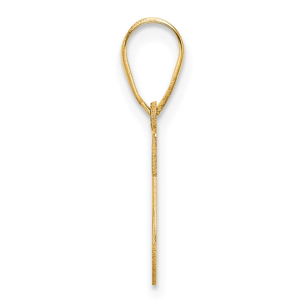 14k Polished Etched Letter S Initial Pendant