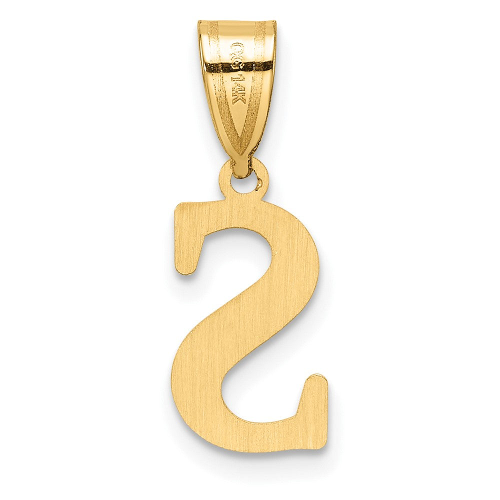 14k Polished Etched Letter S Initial Pendant