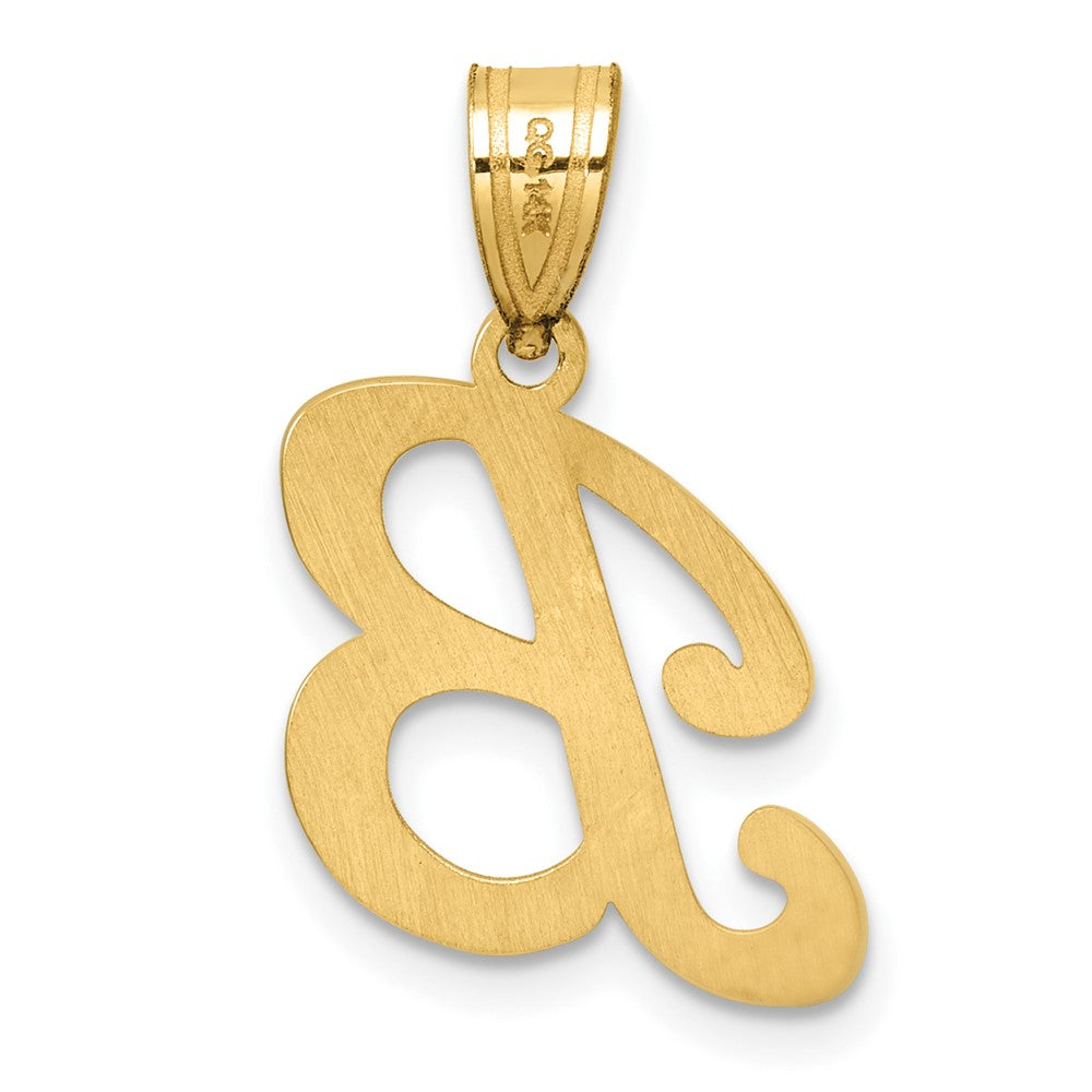 14K Script Letter B Initial Pendant