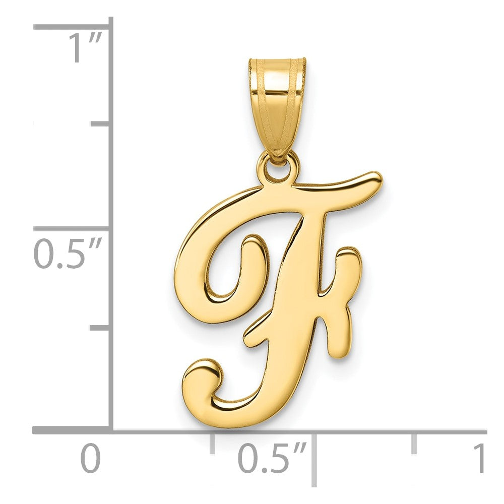14K Script Letter F Initial Pendant