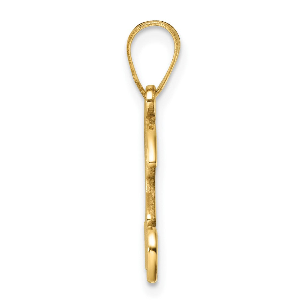 14K Script Letter H Initial Pendant