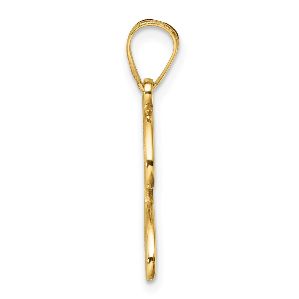 14K Script Letter J Initial Pendant