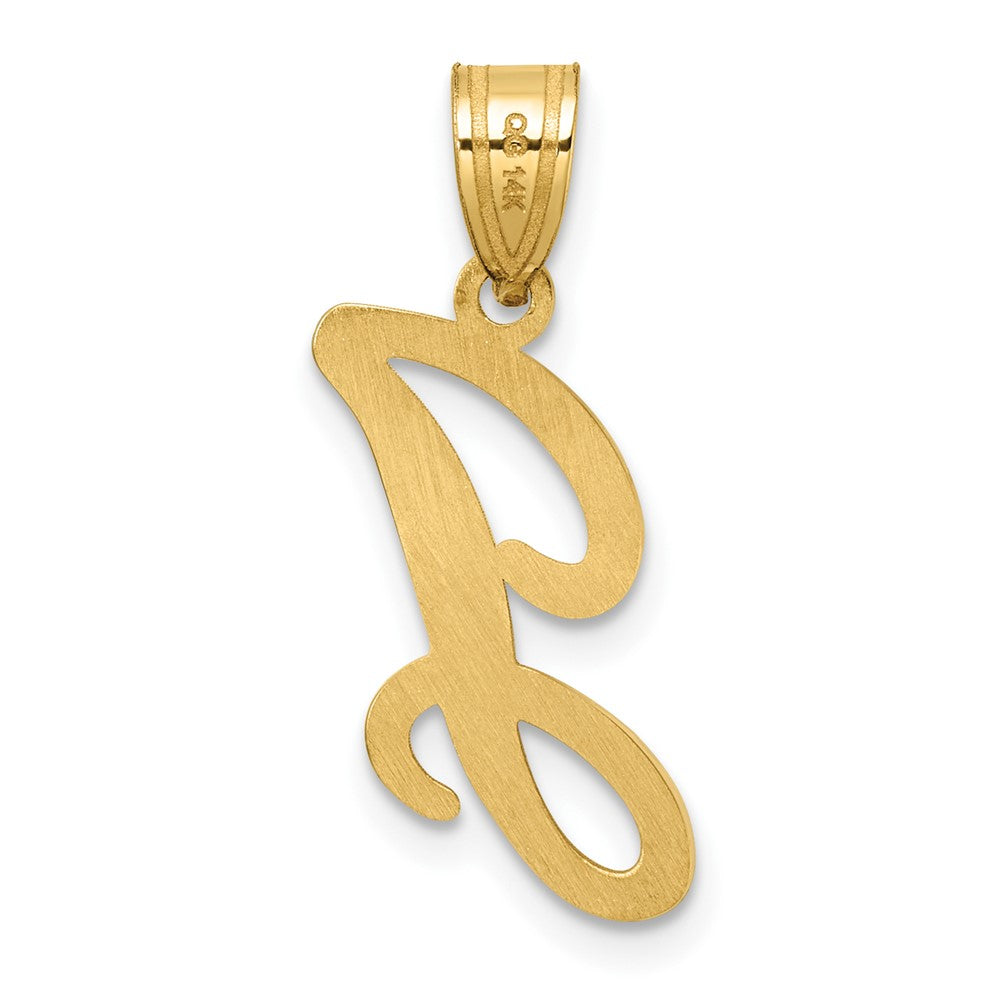 14K Script Letter J Initial Pendant