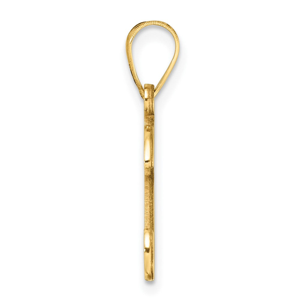 14K Script Letter K Initial Pendant